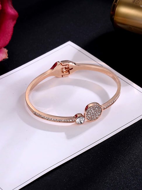 Jewels Galaxy Stone Studded Cuff Bracelet - Rose Gold Price - Buy Online at  Best Price in India