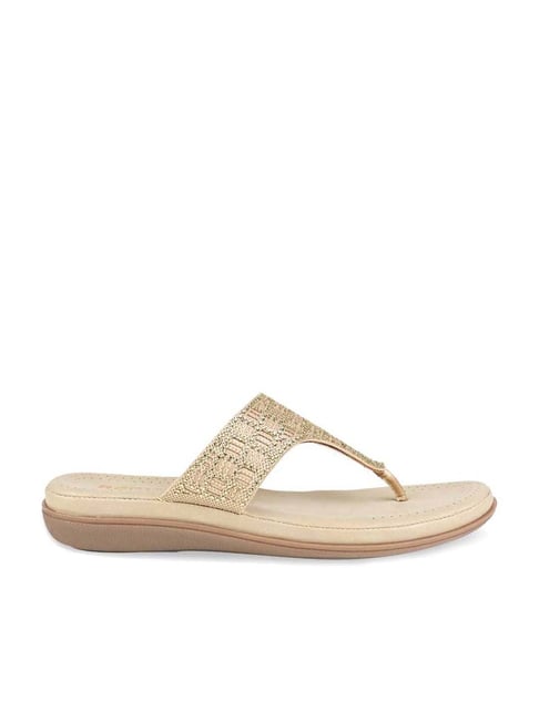 Rocia by Regal Women's Gold Thong Sandals