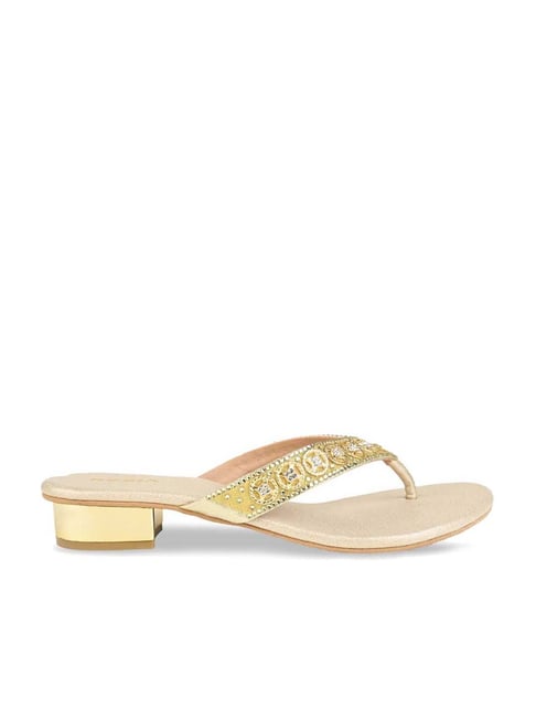 Rocia by Regal Women's Gold Thong Sandals