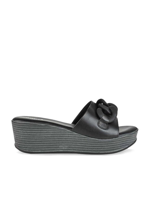 Rocia by Regal Women's Black Casual Wedges