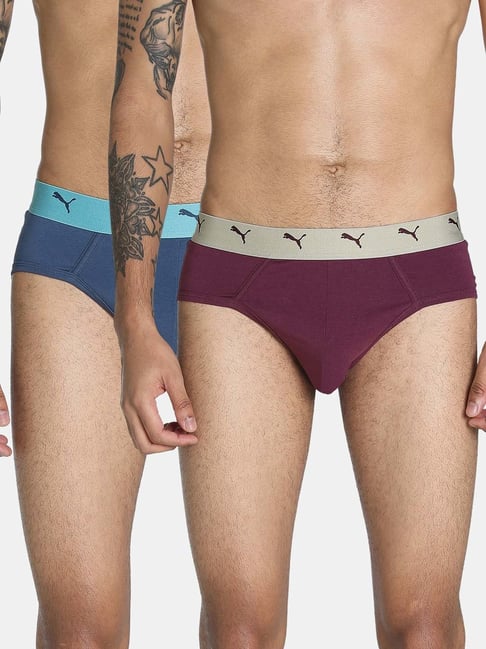 Puma Blue & Wine Regular Fit Briefs - Pack of 2-picture-37