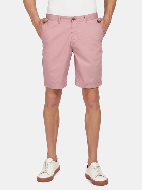 Blackberrys Pink Cotton Slim Fit Shorts