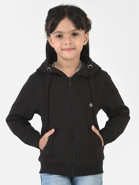 Crimsoune Club Kids Black Solid Full Sleeves Hoodie-picture-31