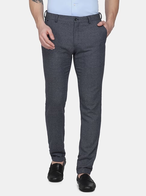 Blackberrys Navy Super Slim Fit Texture Trousers