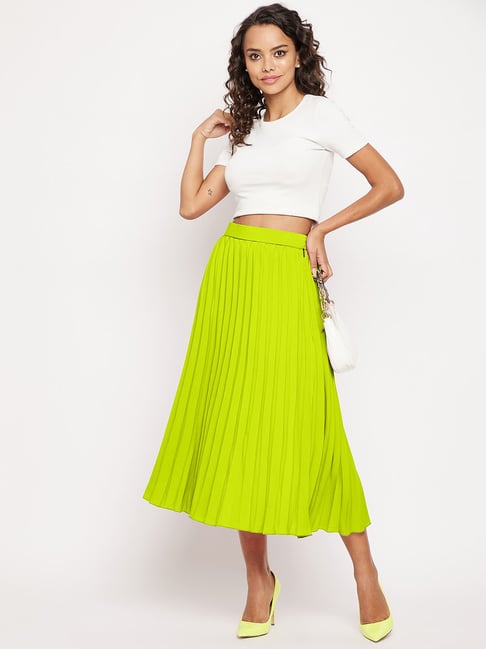 Women Flared Wet Look Mini Skirt - Fluorescent Green at Rs 600/piece, Mini  Skirts For Women in Mangalore