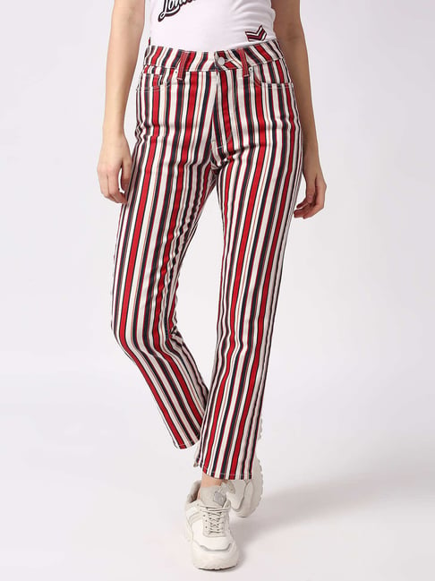 Buy Red  White Trousers  Pants for Women by Aarsha Online  Ajiocom