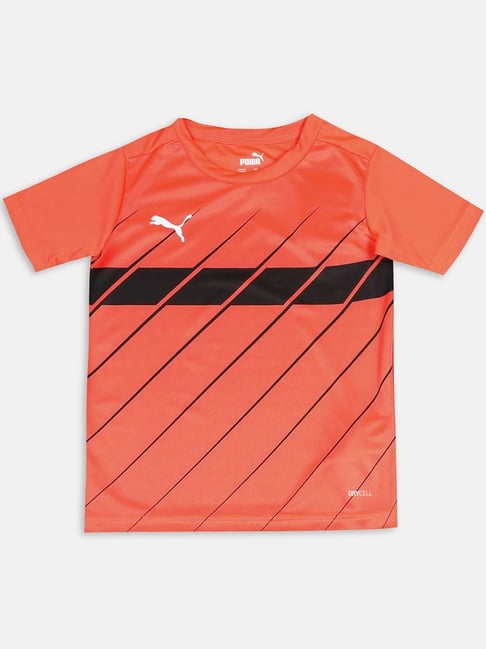 Puma Kids Red & Black Printed T-Shirt