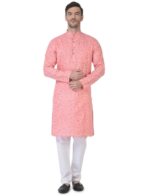 Pink kurta discount and white pajama