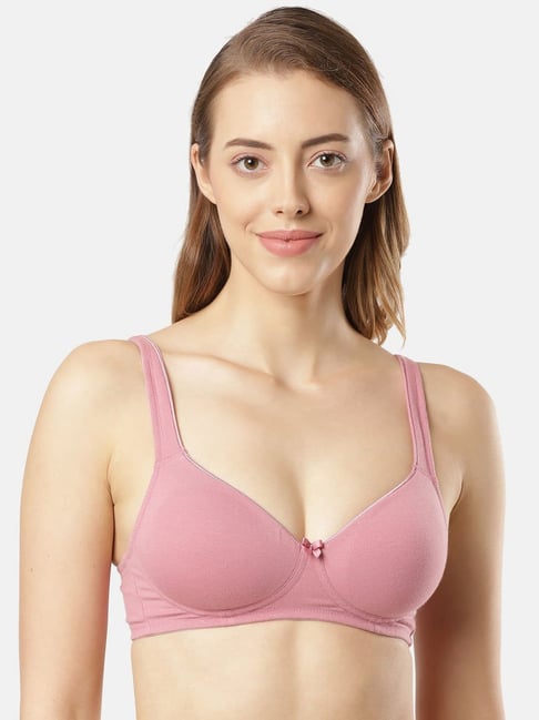Buy Lace Padded Non-Wired Full Coverage Bra in Nude Online India