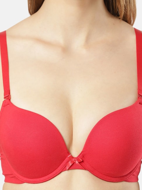 Jockey Women's Wired Padded Cotton Medium Coverage Plunge Neck Pushup Bra –  Online Shopping site in India