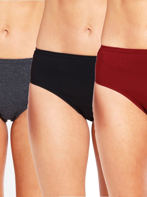 Jockey 1406 Dark Assorted High-Waist Hipster Panty - Pack Of 3 (Colors &  Prints May Vary)