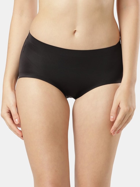 Jockey 1827 Black High Coverage Microfiber Nylon Hipster Panty With No Visible Pantyline Price in India