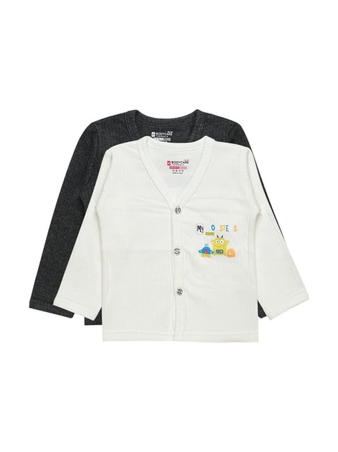 Bodycare Kids White Printed Full Sleeves Thermal Top (Pack Of 2)-picture-30