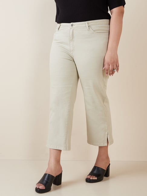 Gia Curves by Westside Light Khaki Flared Jeans