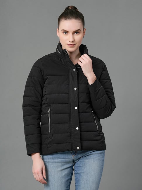 Red and black puffer on sale jacket