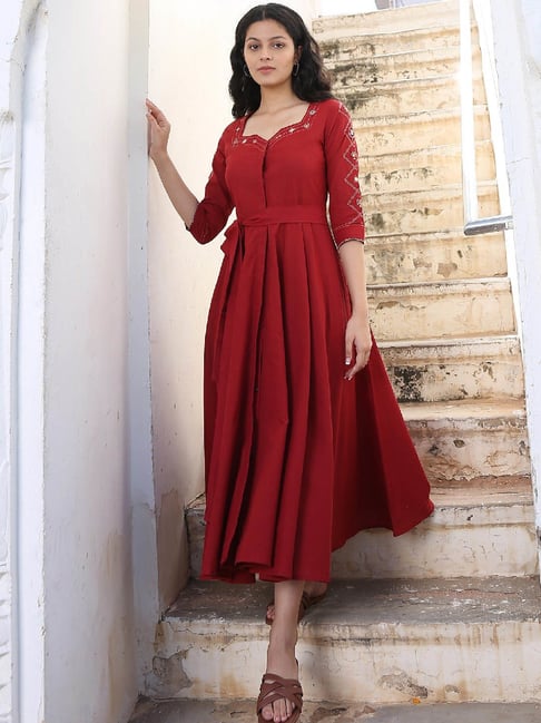 DAZY Notch Neck Puff Sleeve A-line Dress | A line dress, Casual frocks,  Modest dresses casual