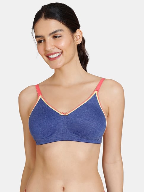Zivame Blue Half Coverage Double Layered Backless Bra