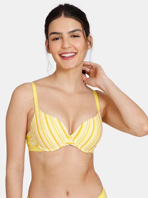 Buy Zivame Yellow Striped Medium Coverage Under-Wired Push-up Bra for  Women's Online @ Tata CLiQ