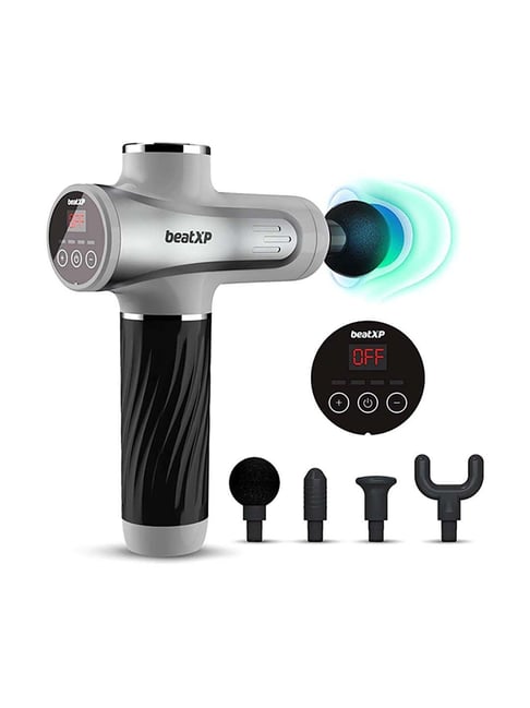 beatXP Bolt Go Deep Tissue Massage Gun (Glossy Silver)