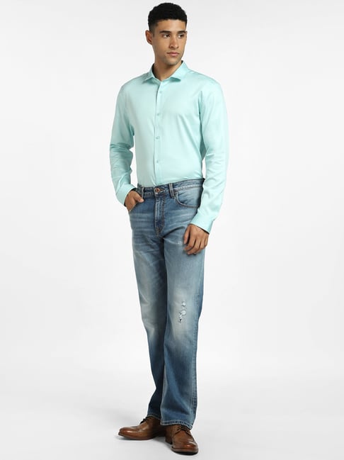 Buy Jack & Jones Blue Cotton Slim Fit Shirt for Mens Online @ Tata CLiQ
