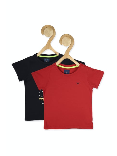 allen solly junior Allen Solly Kids Navy & Red Printed T-Shirt (Pack Of 2)-picture-47