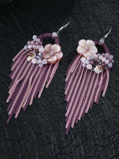 Boho Fabric Purple Earrings GiftSend Jewellery Gifts Online JVS1204062  IGPcom