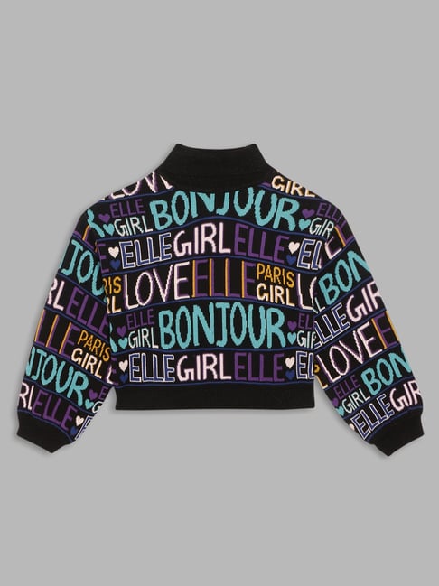 Elle Kids Black Printed Full Sleeves Sweater-picture-29