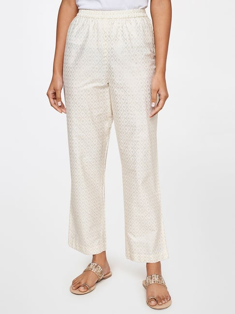 Buy Wild Cat Women White Solid Cotton Ethnic Pants  M Online at Best  Prices in India  JioMart