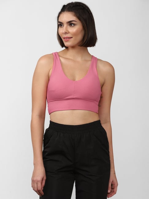 Buy Forever 21 Pink Striped Sports Bra for Women's Online @ Tata CLiQ