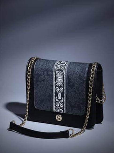 Biba handbag Black leather Boho style detail 2... - Depop