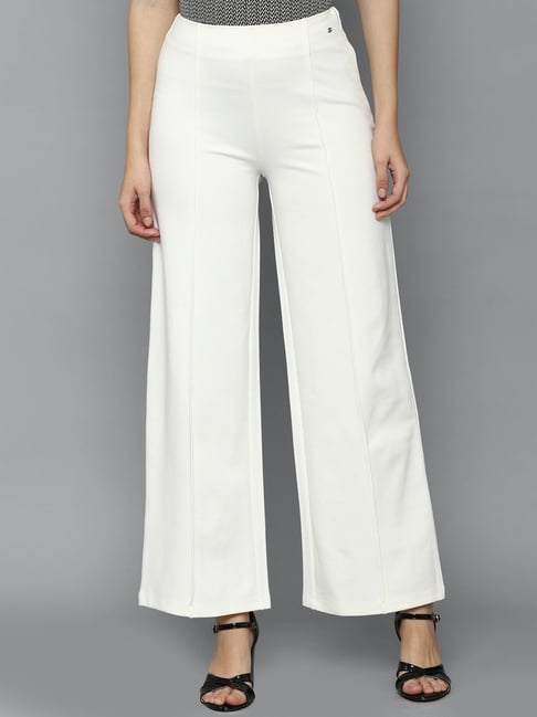 Buy Allen Solly White Cotton Slim Fit Trousers for Mens Online  Tata CLiQ