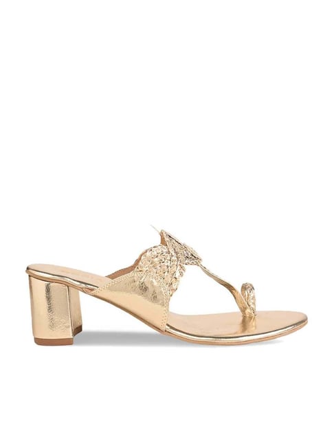 Rocia by Regal Women's Gold Toe Ring Sandals