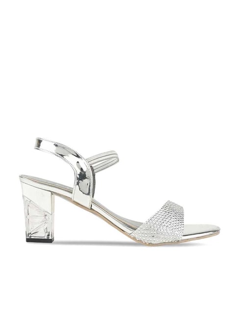 Silver two best sale strap sandals