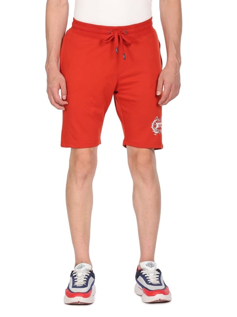 U S Polo Assn U.S. Polo Assn. Denim Co. Red Regular Fit Printed Shorts