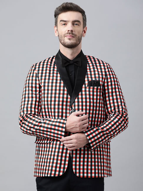 Black checkered outlet blazer mens