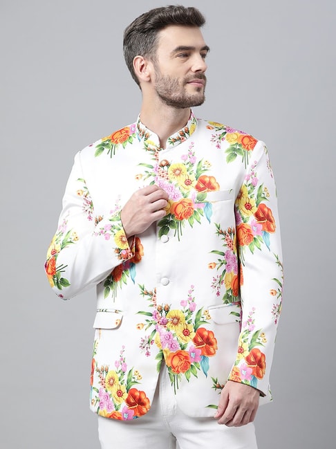 Buy Hangup White Regular Fit Floral Print Blazer for Men Online @ Tata CLiQ