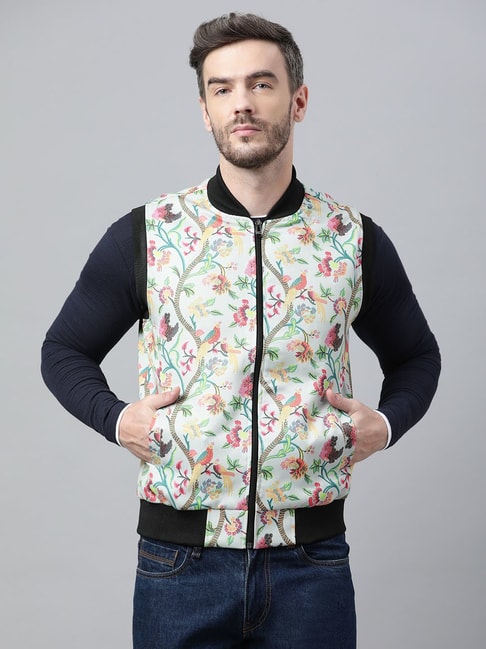 Buy Hangup White Regular Fit Floral Print Bomber Jacket for Men Online @ Tata CLiQ
