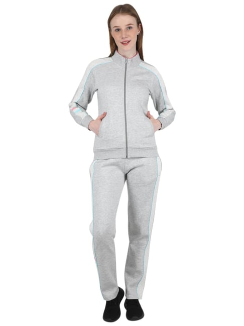 Buy Monte Carlo Grey Mock Collar Tracksuit for Women Online Tata - Main Image