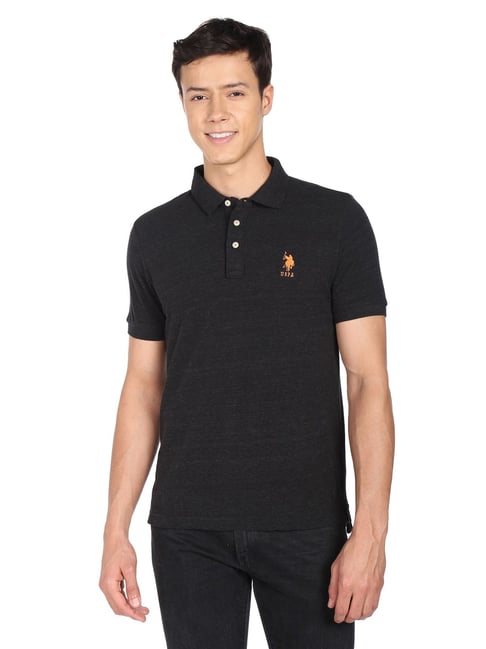 U S Polo Assn U.S. Polo Assn. Charcoal Regular Fit Polo T-Shirt