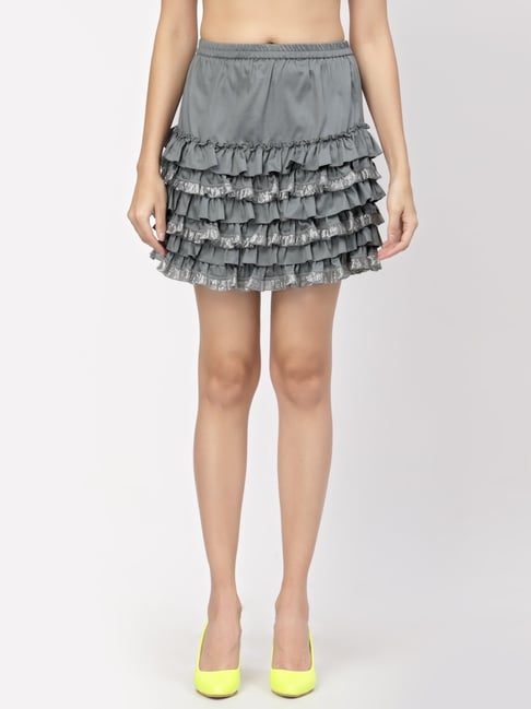 Gathered Midi Skirt, Linen Skirt, Skater Skirt, Gray Skirt, Women Skirt,  Knee Length Skirt, Pleated Skirt, Layered Skirt, Custom Skirt 0777 - Etsy