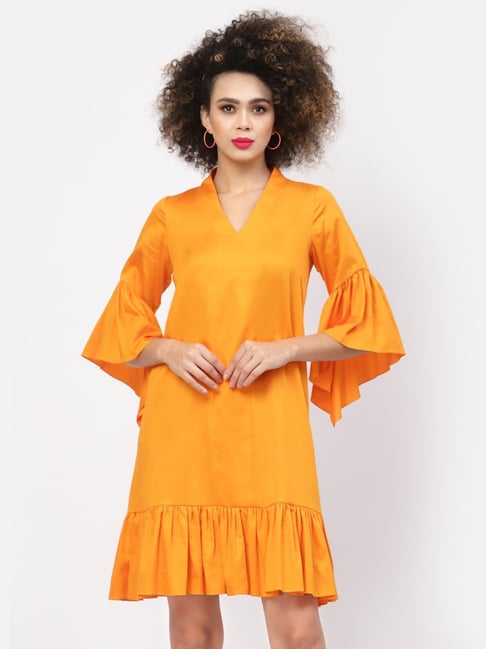 Buy Women Orange & Purple Floral Box Pleat Strappy Maxi Dress Online at  Sassafras