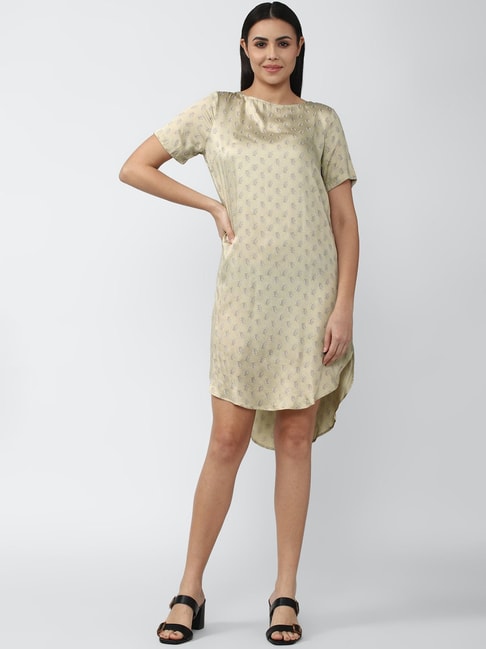 Van Heusen Beige Printed High-Low Dress Price in India