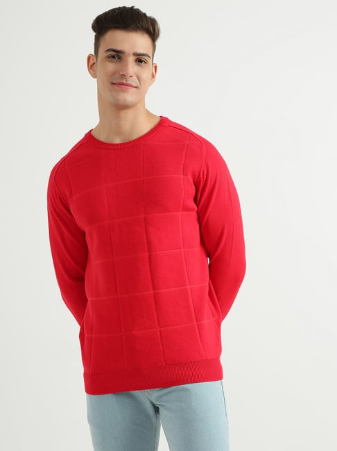 United Colors of Benetton Red Regular Fit Round Neck Sweatshirt