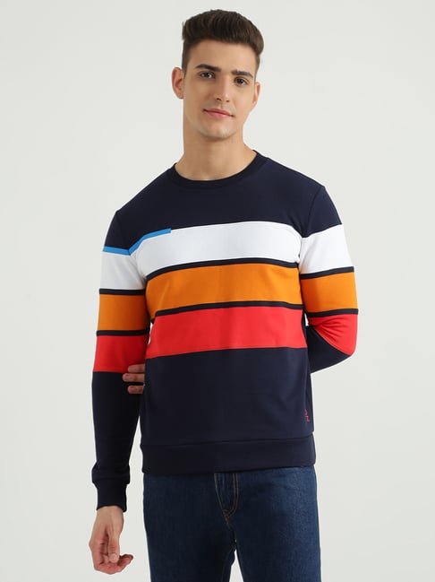 United Colors of Benetton Navy Regular Fit Round Neck Sweatshirt