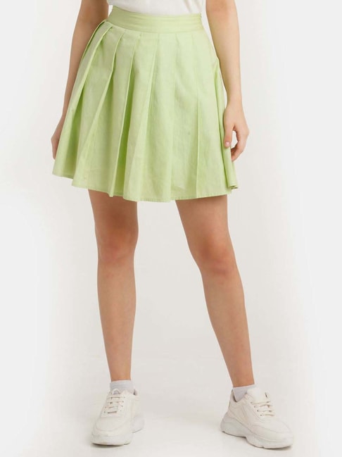 zink Z Green Cotton A-Line Skirt Price in India