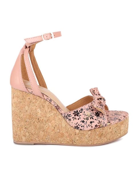 Inc 5 Inc.5 Women's Peach Ankle Strap Wedges