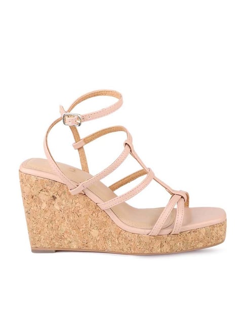 Inc 5 Inc.5 Women's Peach Ankle Strap Wedges