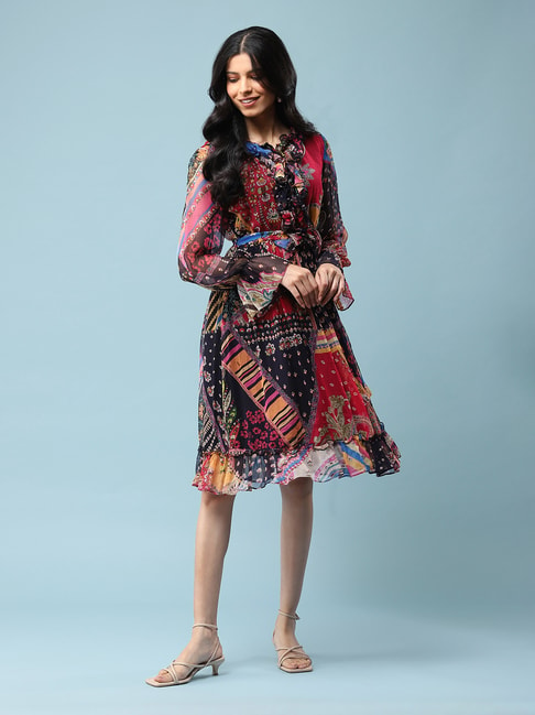 aarke Ritu Kumar Multicolor Printed A Line Dress Price in India