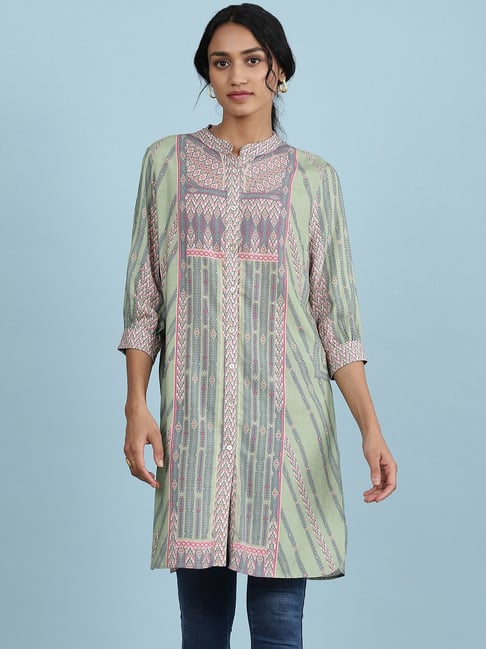 aarke Ritu Kumar Green Printed Straight Kurta