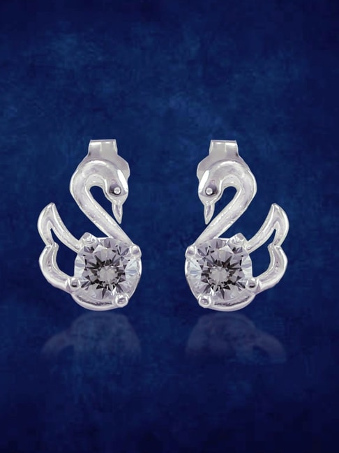 Taraash 92.5 Sterling Silver Swan Earrings for Women